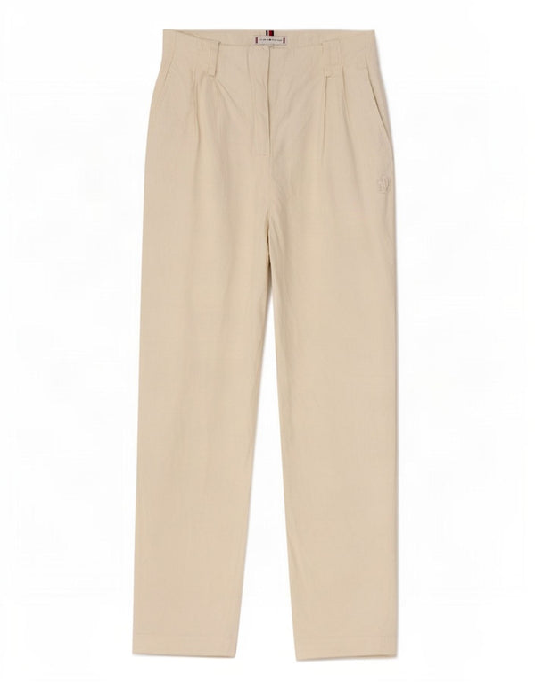 Calça Chino Tommy Hilfiger Mulher Cintura Alta UK 4 XS W24 L24 Branco