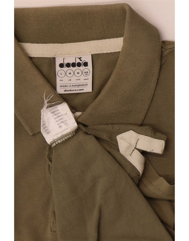 Camisa polo masculina Diadora médio cáqui algodão