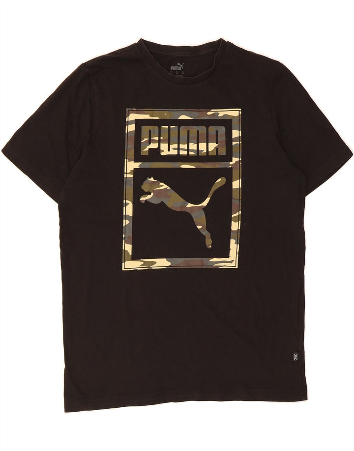 PUMA Mens Graphic T-Shirt Top Medium Black Cotton Vintage Puma and Second-Hand Puma from Messina Hembry 