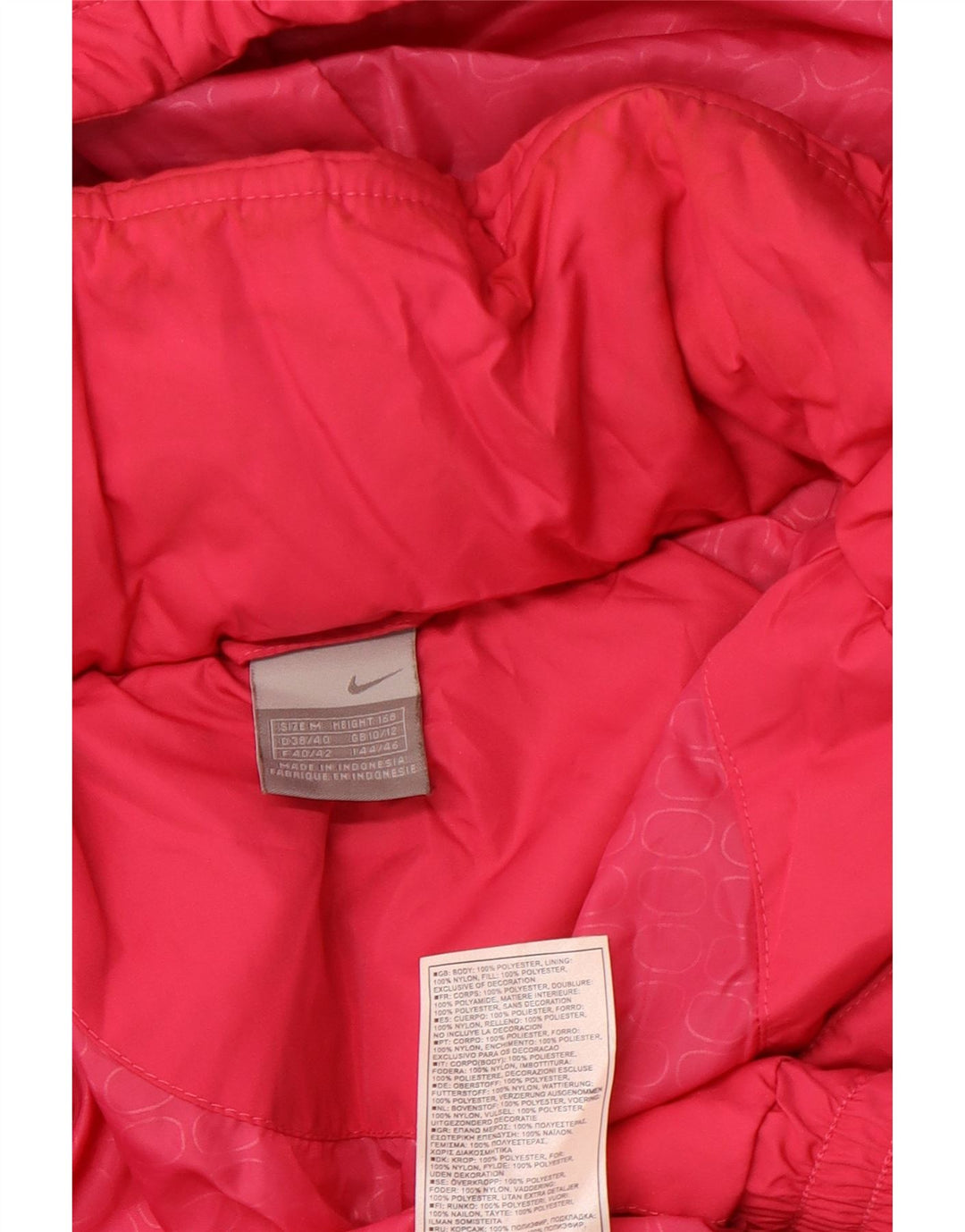 Jaqueta acolchoada com capuz gráfico feminino NIKE Reino Unido 10/12 poliéster rosa médio