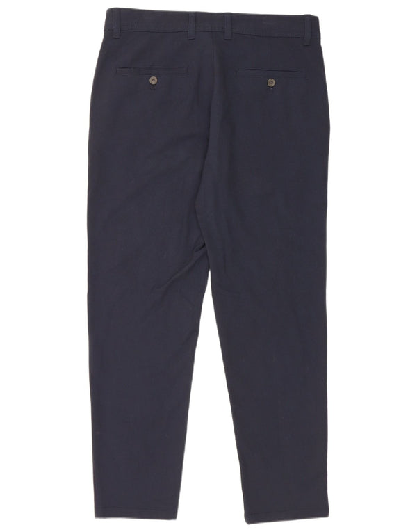 Zara Mens Slim Chino Calças EU 40 Médio W31 L27 Azul Marinho