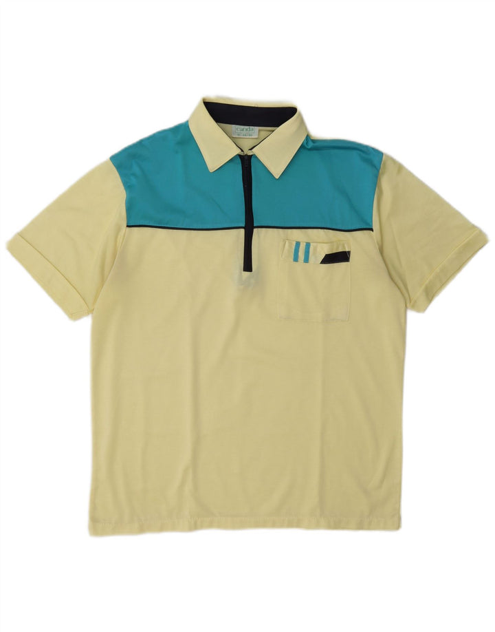 Camisa polo masculina Canda IT 44/46 pequeno bloco colorido amarelo