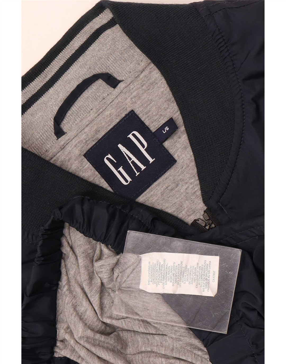Jaqueta bomber masculina Gap UK 40 grande poliéster azul marinho