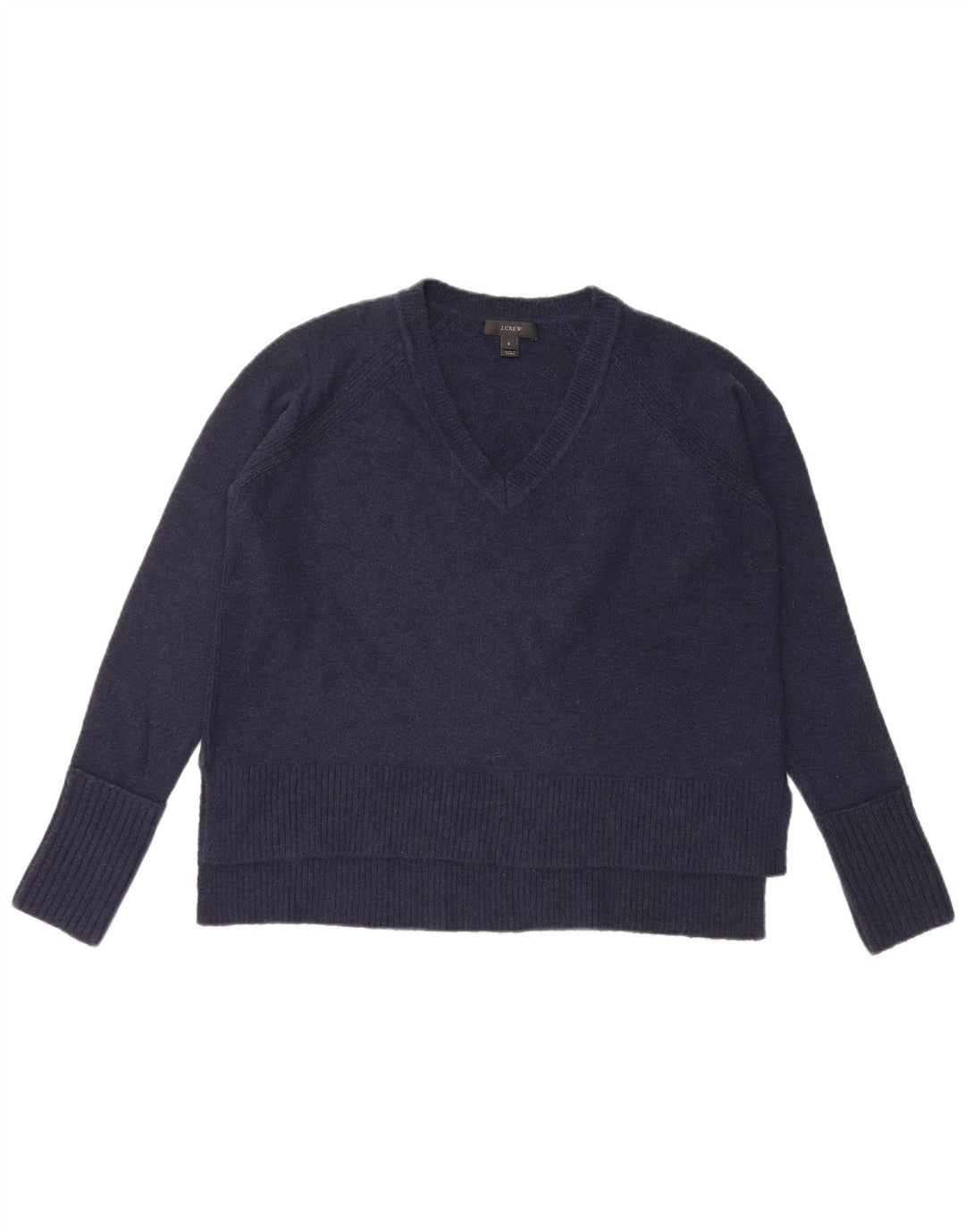 J. CREW Suéter feminino grande com decote em V Reino Unido 10 pequeno azul marinho