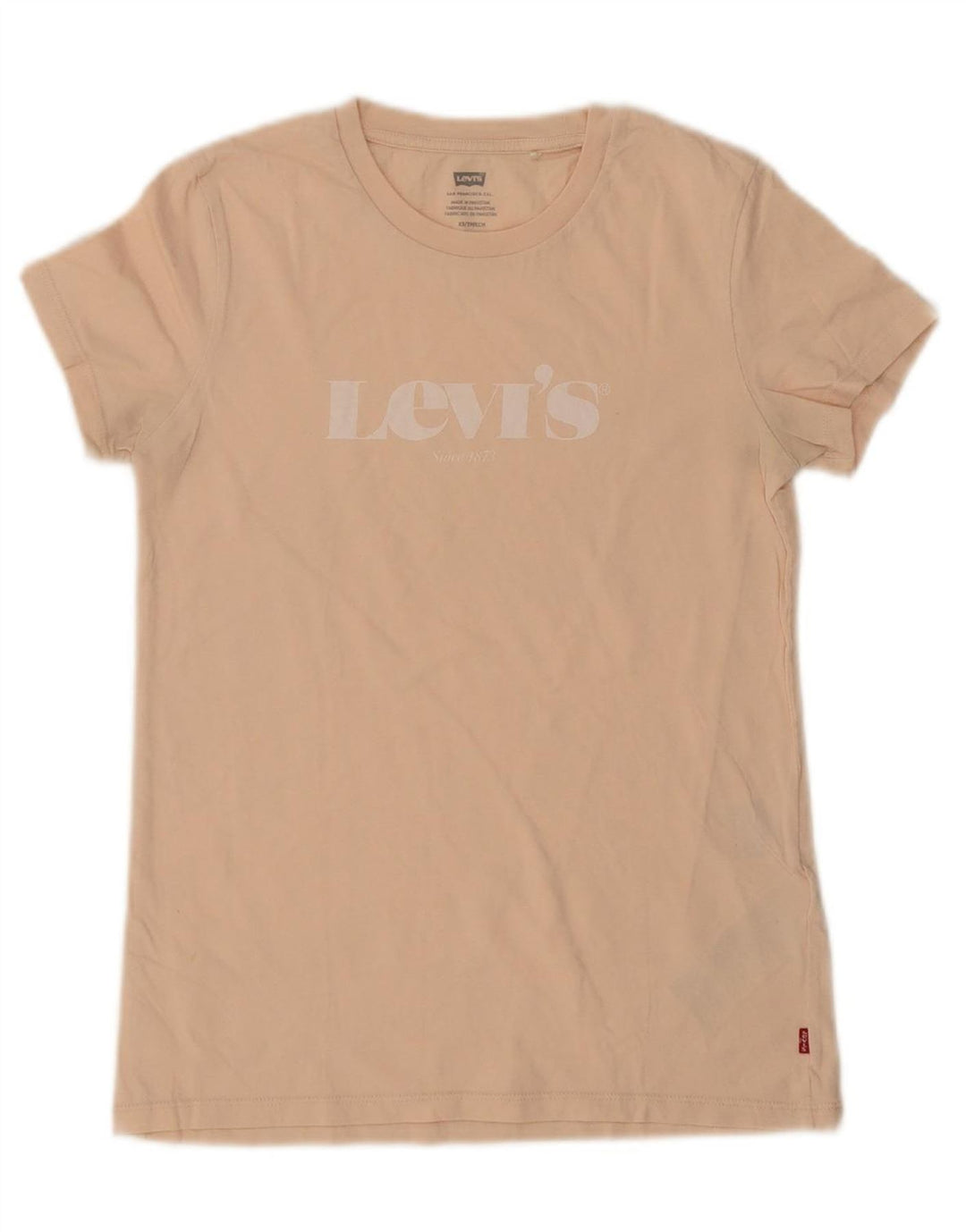 Camiseta gráfica masculina LEVI'S Top XS algodão bege