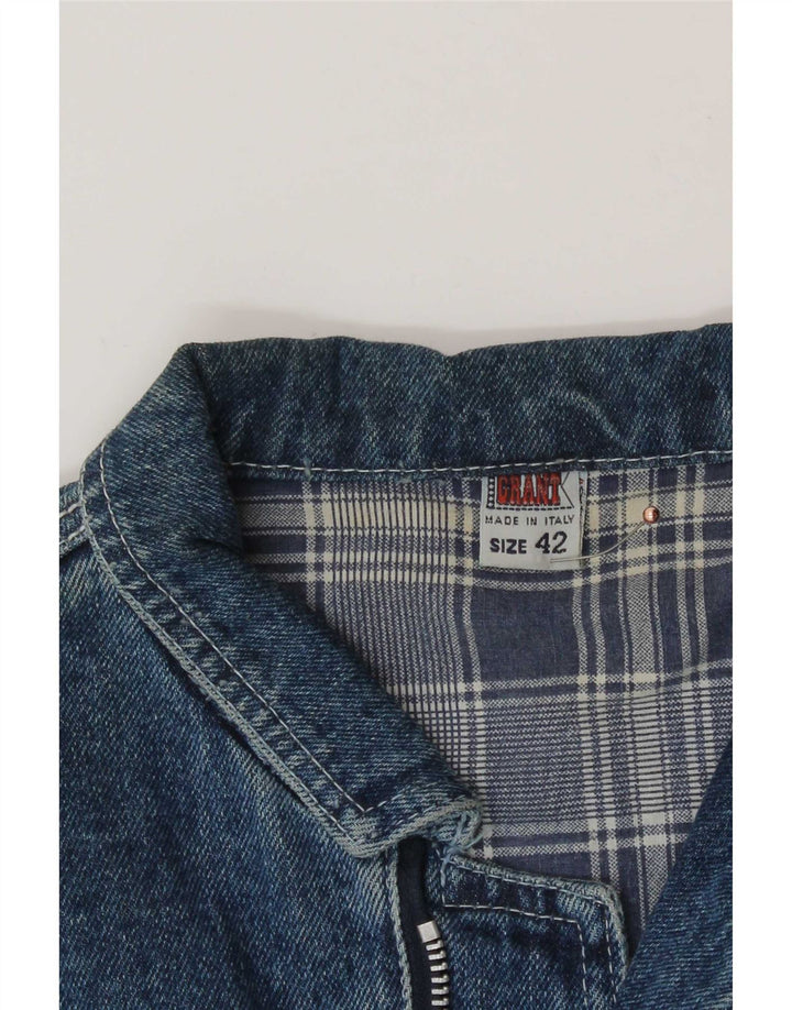 Jaqueta jeans feminina vintage IT 42 algodão azul médio