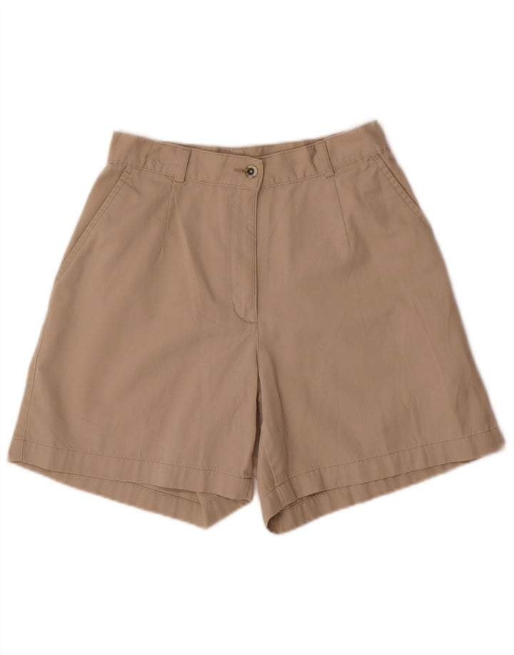 Shorts chino feminino de cintura alta L.L.BEAN EUA 6 médio W26 algodão bege