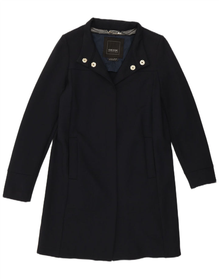 Sobretudo feminino Geox Respira UK 8 pequeno algodão azul marinho
