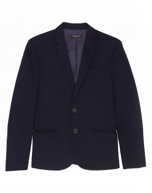 Jaqueta blazer masculina Zara com 2 botões UK 36 pequena azul marinho