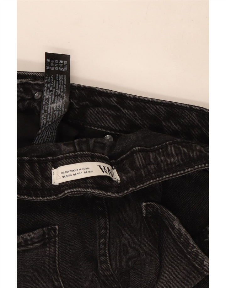 Zara Mens Denim Shorts EU 38 Pequeno W30 Algodão Preto