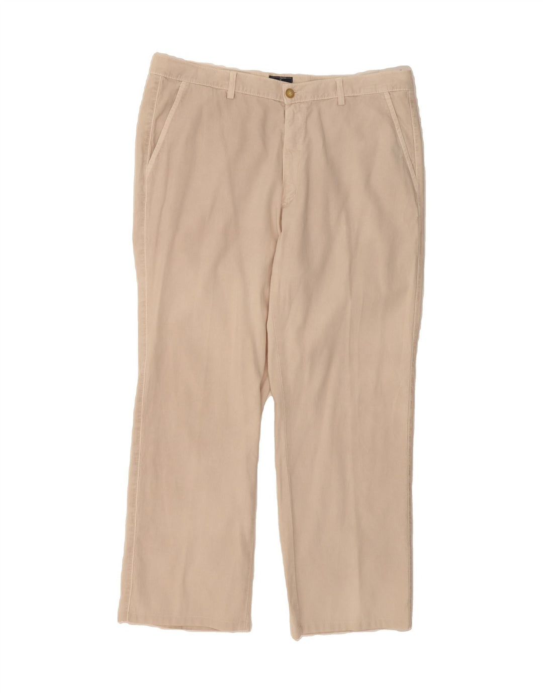 TRUSSARDI Mens Straight Chino Trousers W38 L30 Beige Cotton Vintage Trussardi and Second-Hand Trussardi from Messina Hembry 