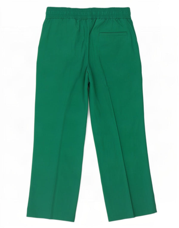 Calça chino feminina Marks & Spencer com perna larga Reino Unido 12 médio W30 L29 verde