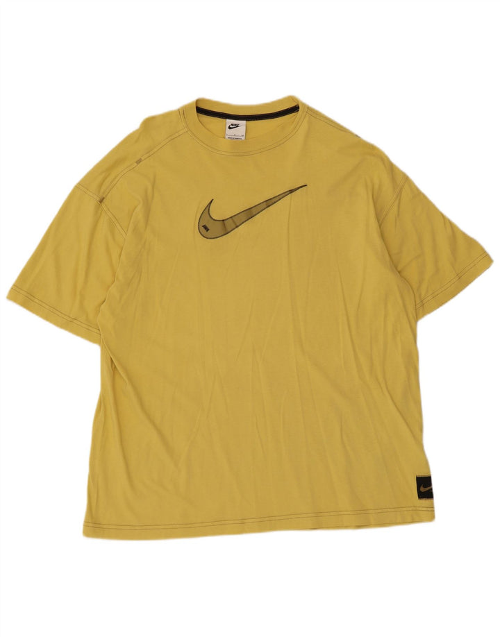 Camiseta Nike masculina gráfica top pequeno algodão amarelo