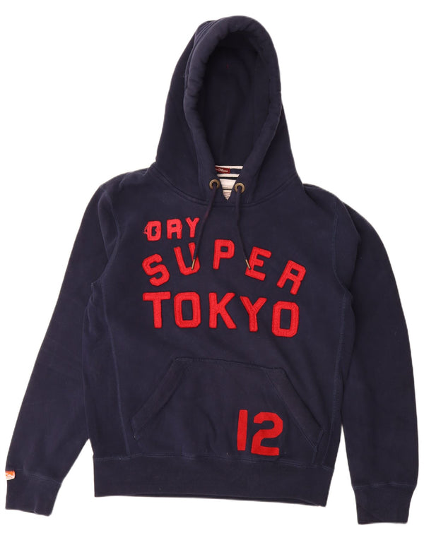 Superdry Mens Graphic Hoodie Jumper XL Azul Marinho Algodão