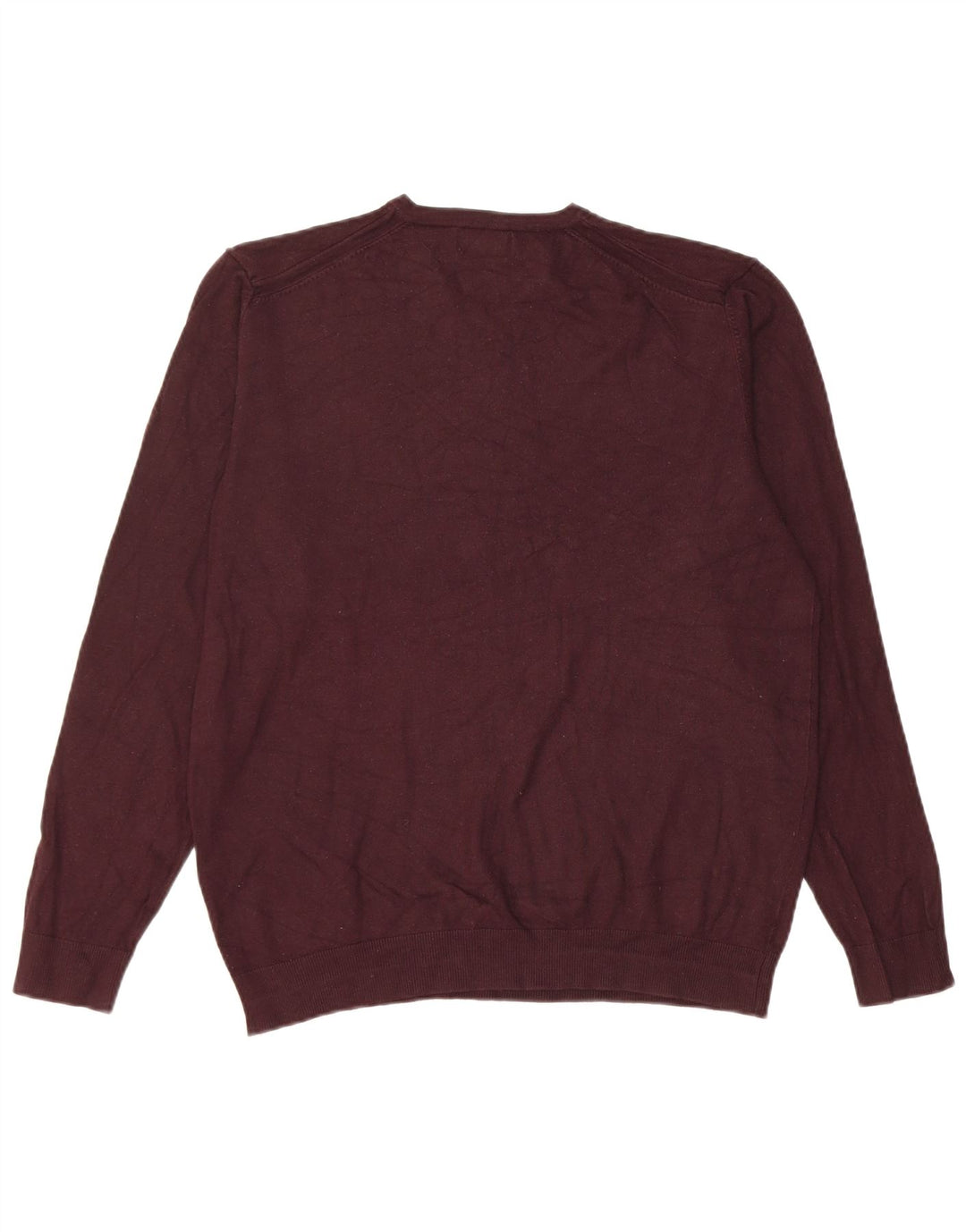 Suéter masculino Zara com decote em V grande viscose cor de vinho