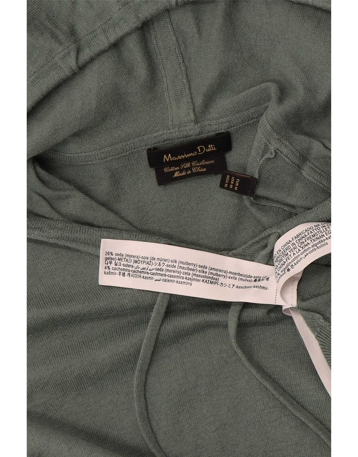 Suéter masculino com capuz Massimo Dutti Algodão verde médio