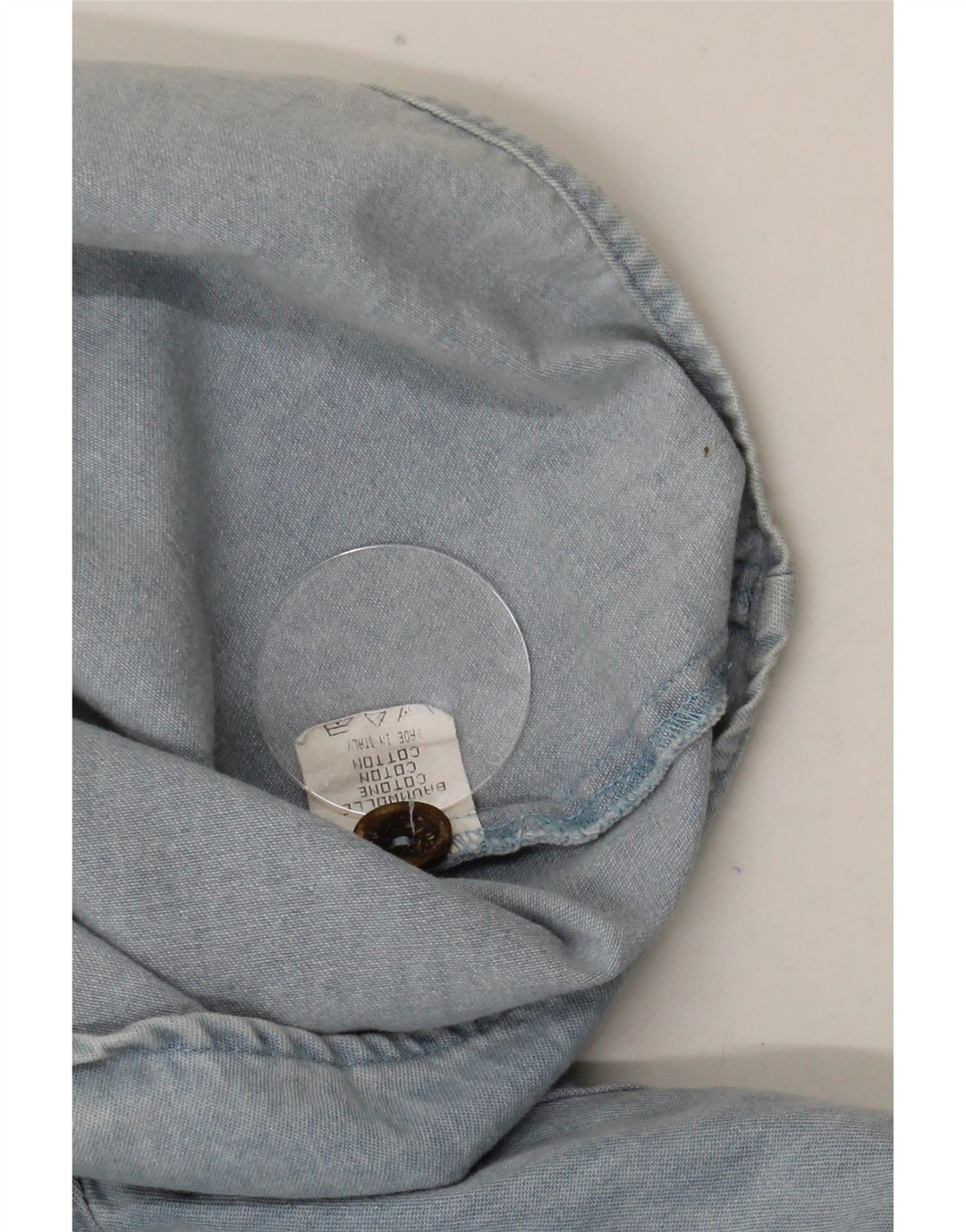 Camisa jeans masculina vintage grande algodão floral azul
