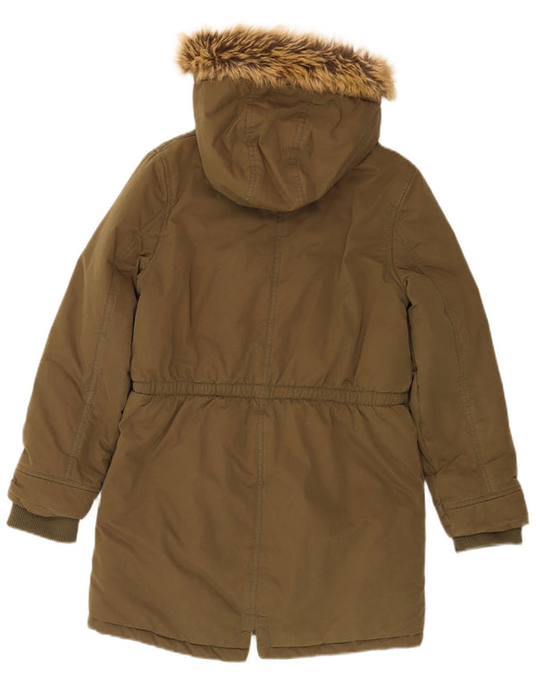 Jaqueta Parka com capuz para meninas Fat Face 12-13 anos de algodão cáqui