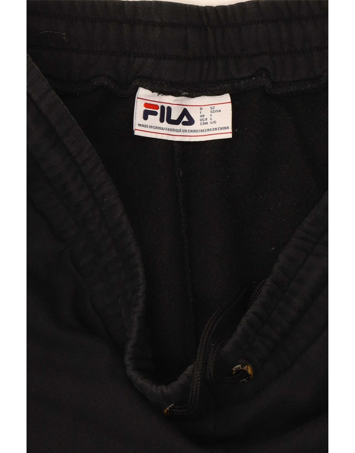 Fila Mens Cargo Calças de treino Joggers grandes de algodão preto