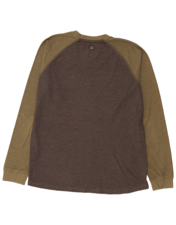 Mountain Warehouse Mens IsoCool Top manga comprida grande bloco colorido cinza