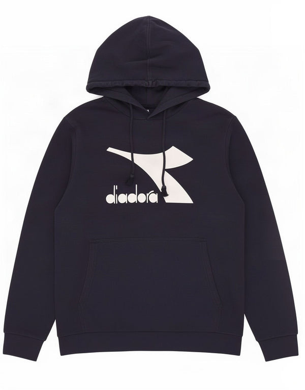 Diadora Mens Graphic Hoodie Jumper XL Azul Marinho Algodão