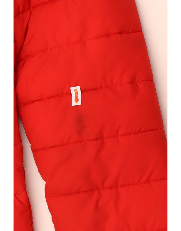 Superdry Womens Hooded Padded Coat UK 8 Small Red Polyester