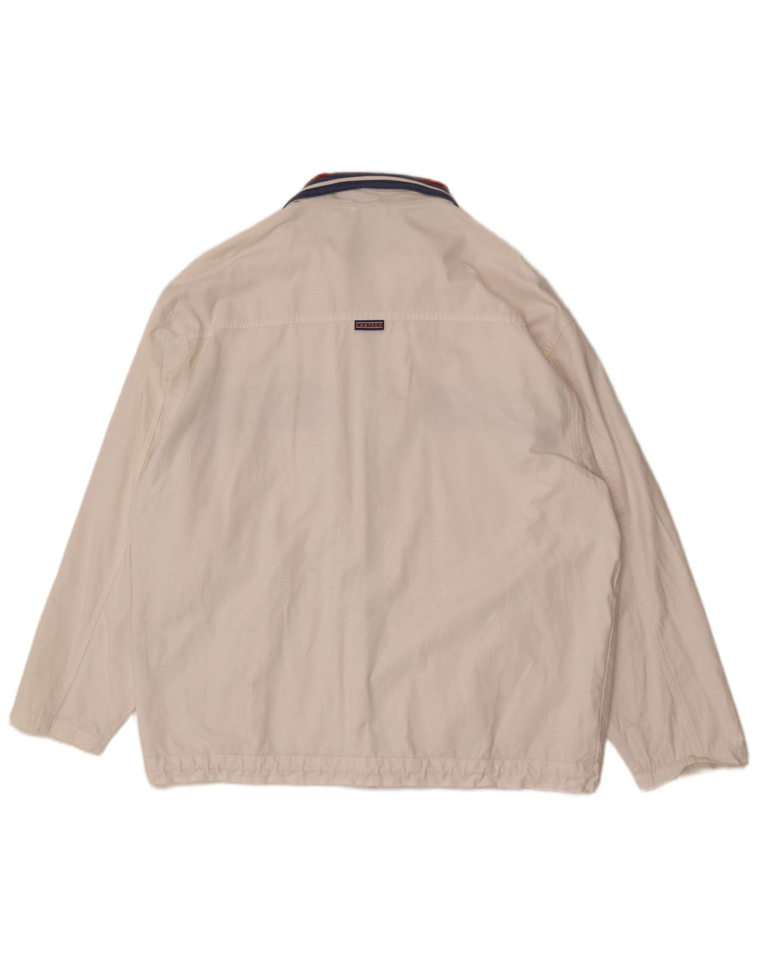Jaqueta superior de agasalho masculino vintage XL algodão colorblock branco