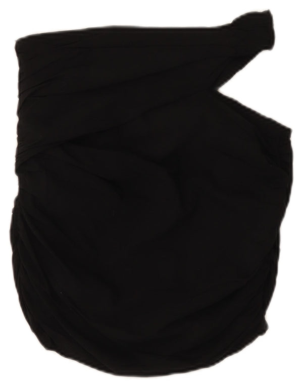 Zara Womens Crop One Ombro Top Reino Unido 8 Pequeno Preto Viscose