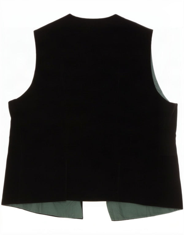 Colete de veludo feminino vintage Reino Unido 18 XL preto