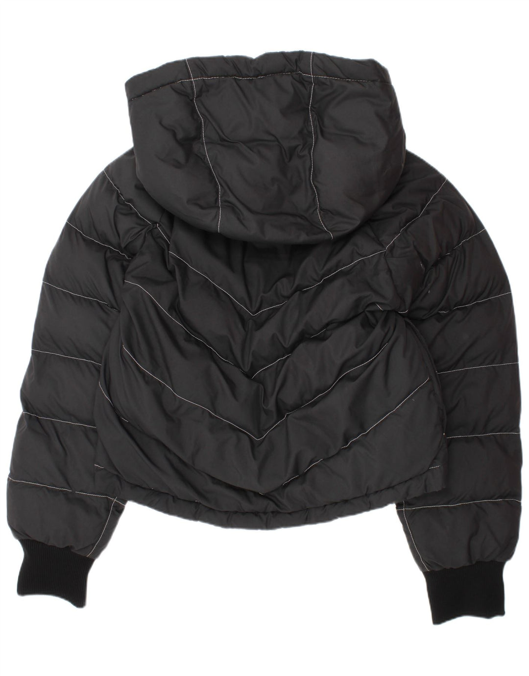 Jaqueta acolchoada com capuz Nike Girls 8-9 anos pequena preta poliéster