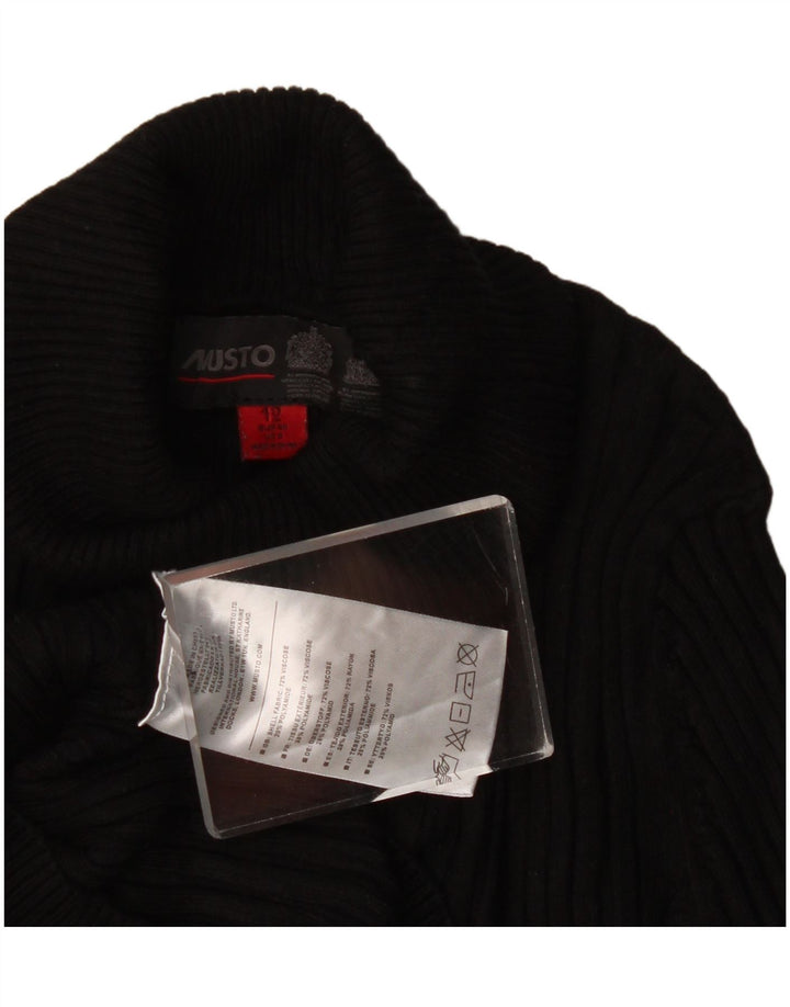 Suéter feminino Musto com gola redonda Reino Unido 12 viscose preta média
