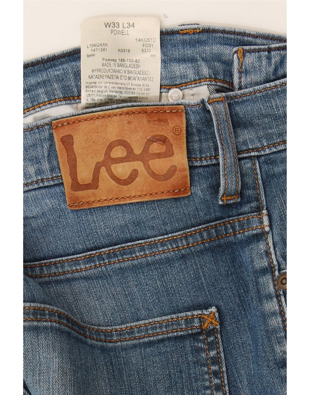 LEE Womens Powell Straight Jeans W33 L28 Blue Cotton Vintage Lee and Second-Hand Lee from Messina Hembry 