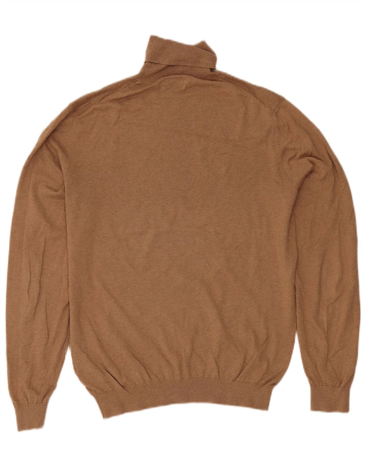 Suéter masculino Massimo Dutti com gola redonda, algodão bege grande