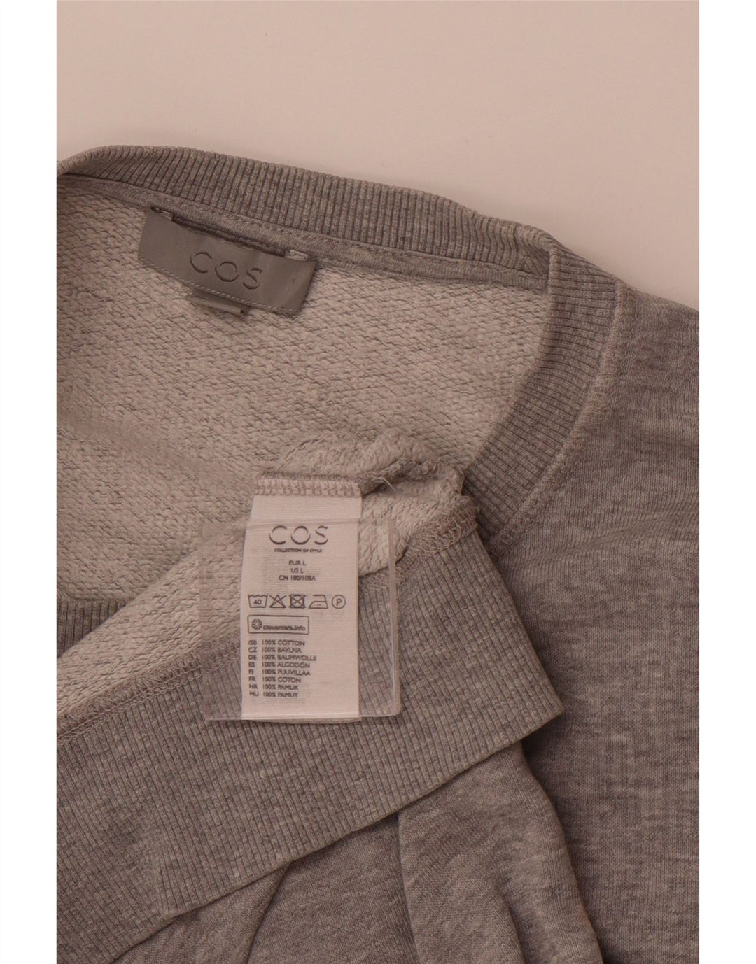COS moletom masculino jumper grande algodão cinza