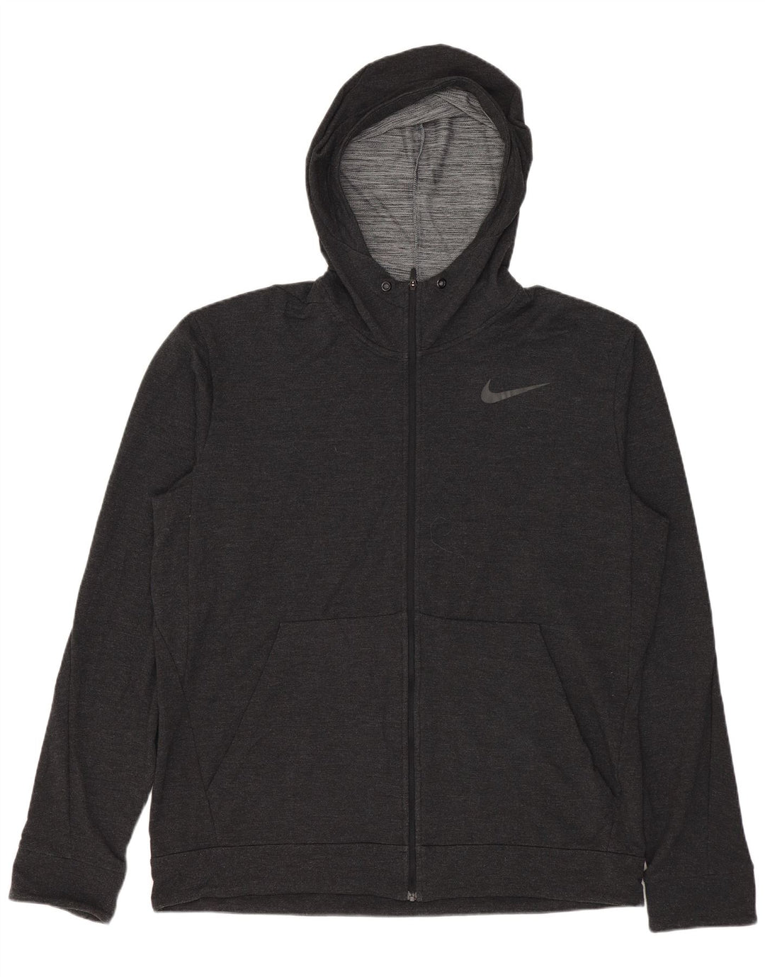 Suéter Nike Masculino Dri Fit Zip com Capuz Grande Rayon Cinza