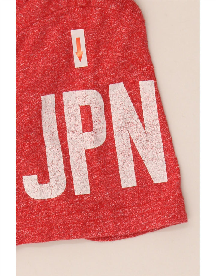 Camiseta masculina Superdry com estampa gráfica pequena de algodão manchado vermelho