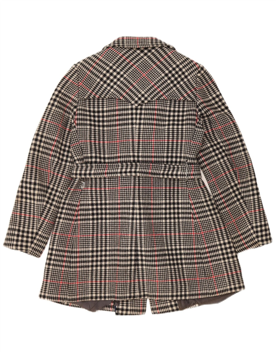 Trench coat feminino vintage com peito duplo IT 46 xadrez cinza grande