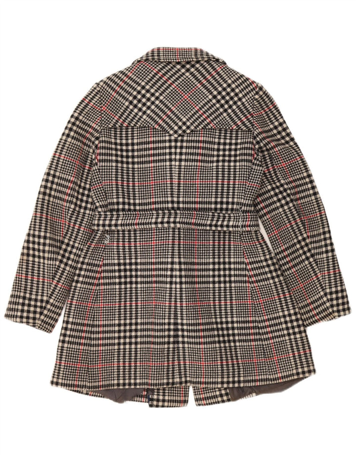 Trench coat feminino vintage com peito duplo IT 46 xadrez cinza grande