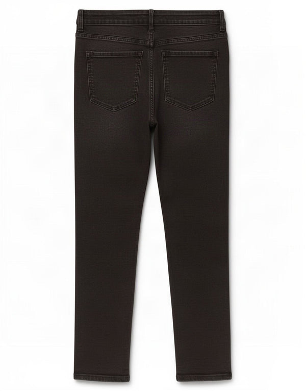 Jeans Marks & Spencer feminino slim UK 14 grande W32 L27 algodão preto