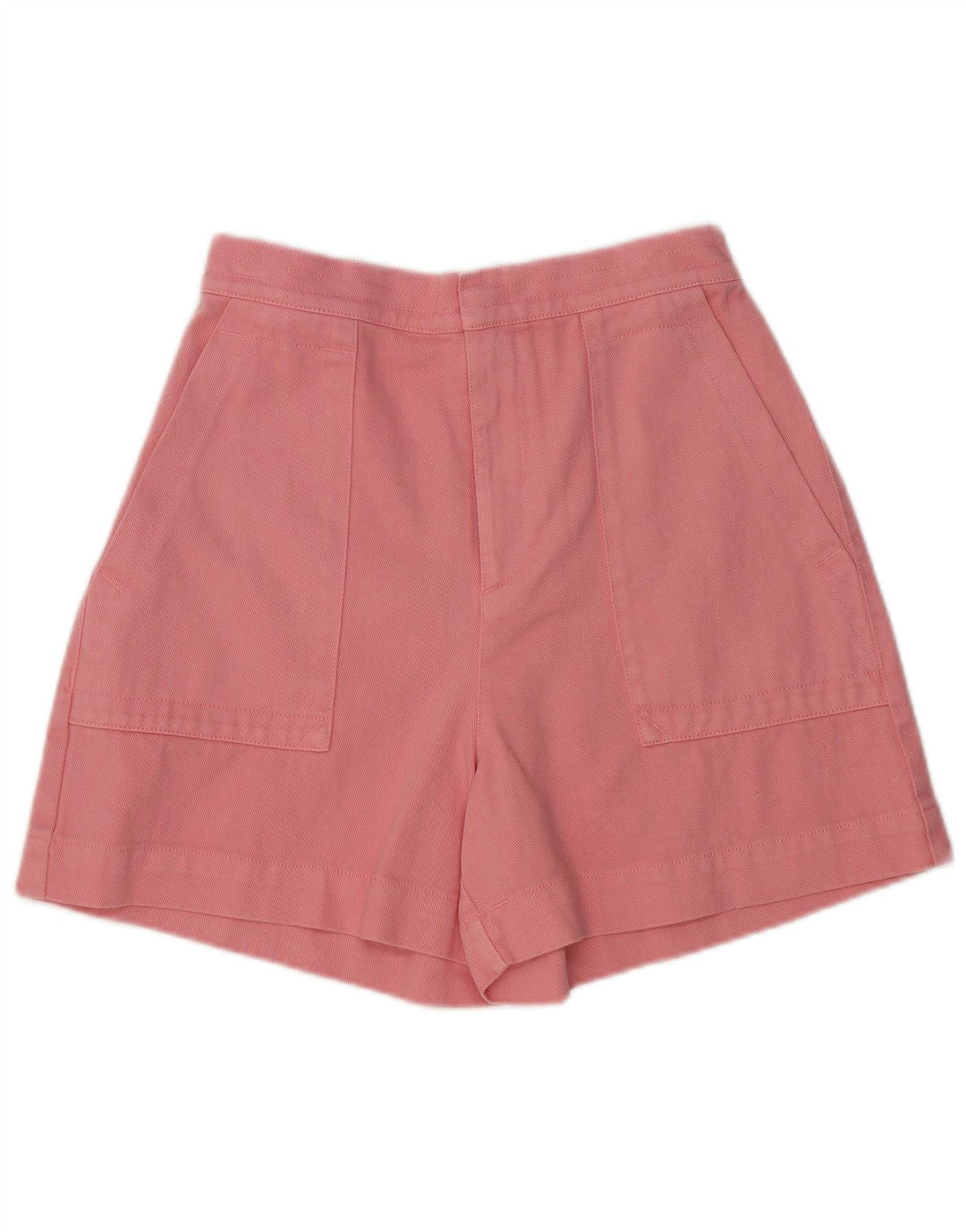 Shorts feminino casual de cintura alta JIGSAW Reino Unido 8 pequeno W28 algodão rosa