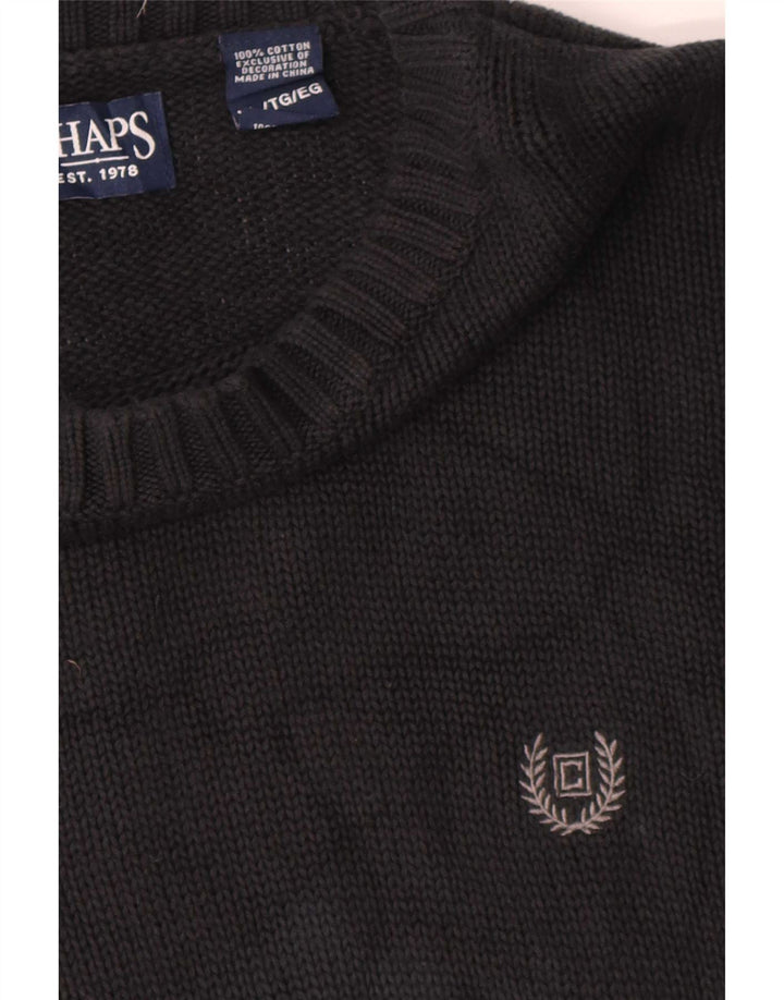 Suéter masculino Chaps com gola canoa XL azul marinho algodão