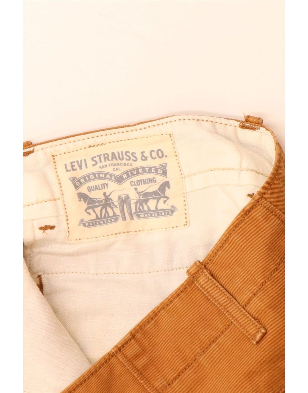 LEVI'S Mens Chino Shorts W34 Grande Algodão Marrom