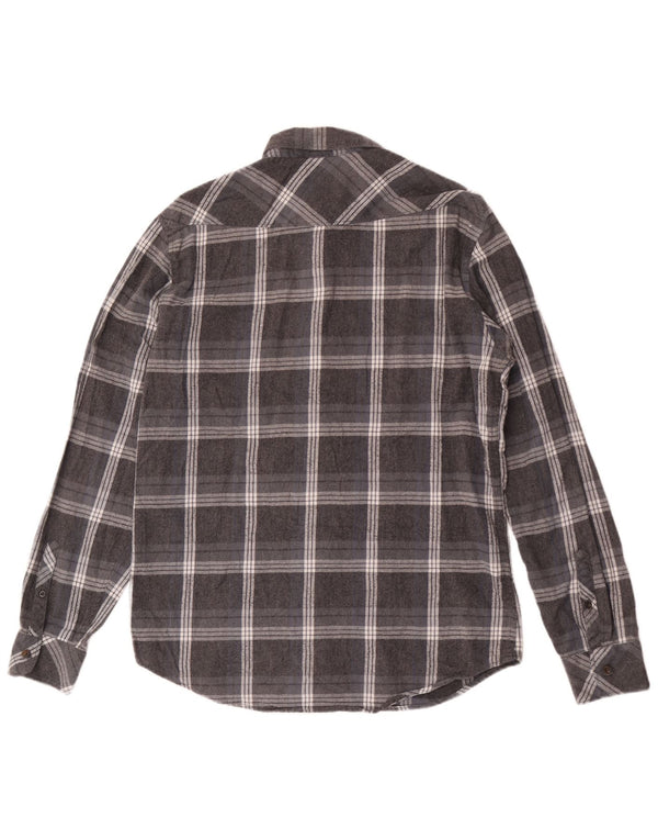 Camisa masculina de flanela Billabong grande algodão xadrez cinza