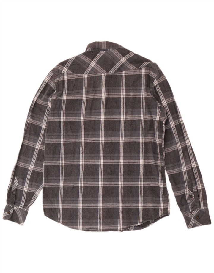 Camisa masculina de flanela Billabong grande algodão xadrez cinza