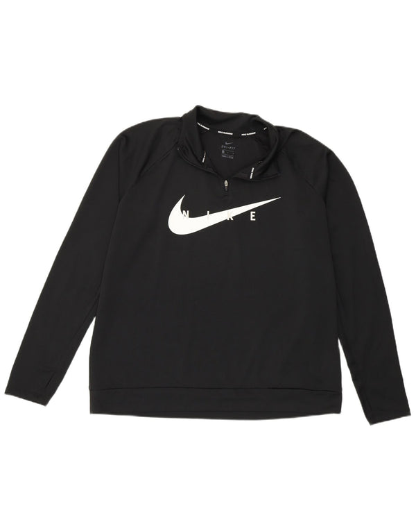 Nike Womens Dri Fit Graphic Pullover Treino Top Reino Unido 16 Grande Preto