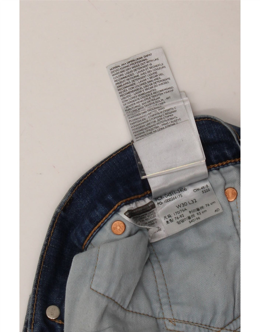 LEVI'S Womens 511 Slim Jeans W30 L32 Blue Cotton Vintage Levi's and Second-Hand Levi's from Messina Hembry 