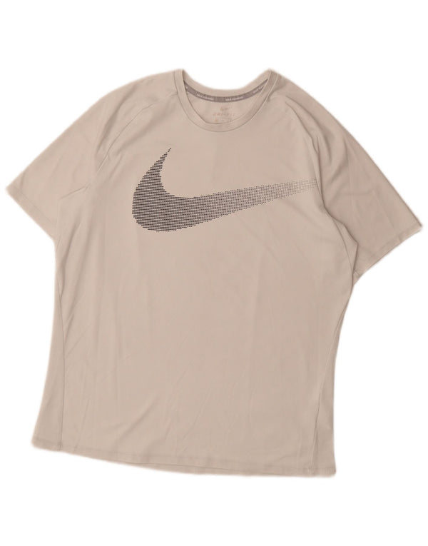 Camiseta masculina Nike Dri Fit Graphic Top Médio Branco Poliéster