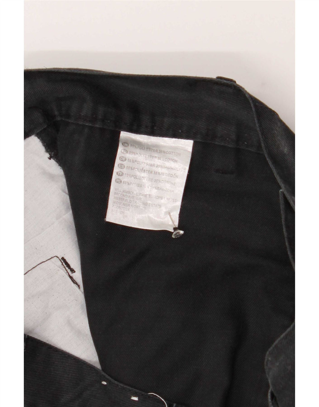 Calças cargo retas masculinas Dickies W32 L30 poliéster preto