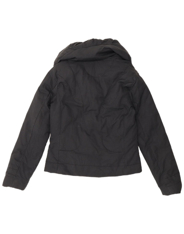 Jaqueta acolchoada com capuz feminina Benetton UK 12 médio preto