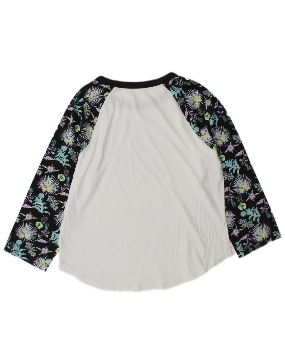 Top feminino Vans manga 3/4 UK 14 médio branco colorblock